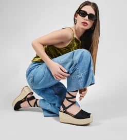 Best ALPARGATA CUÑA TEXTIL NEGRO Mujer Sandalias Y Plataformas