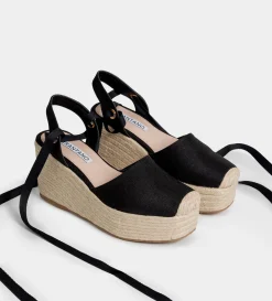 Best ALPARGATA CUÑA TEXTIL NEGRO Mujer Sandalias Y Plataformas