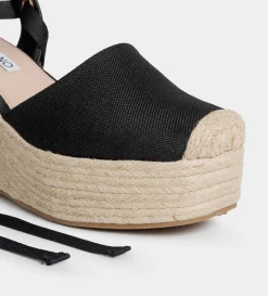 Best ALPARGATA CUÑA TEXTIL NEGRO Mujer Sandalias Y Plataformas