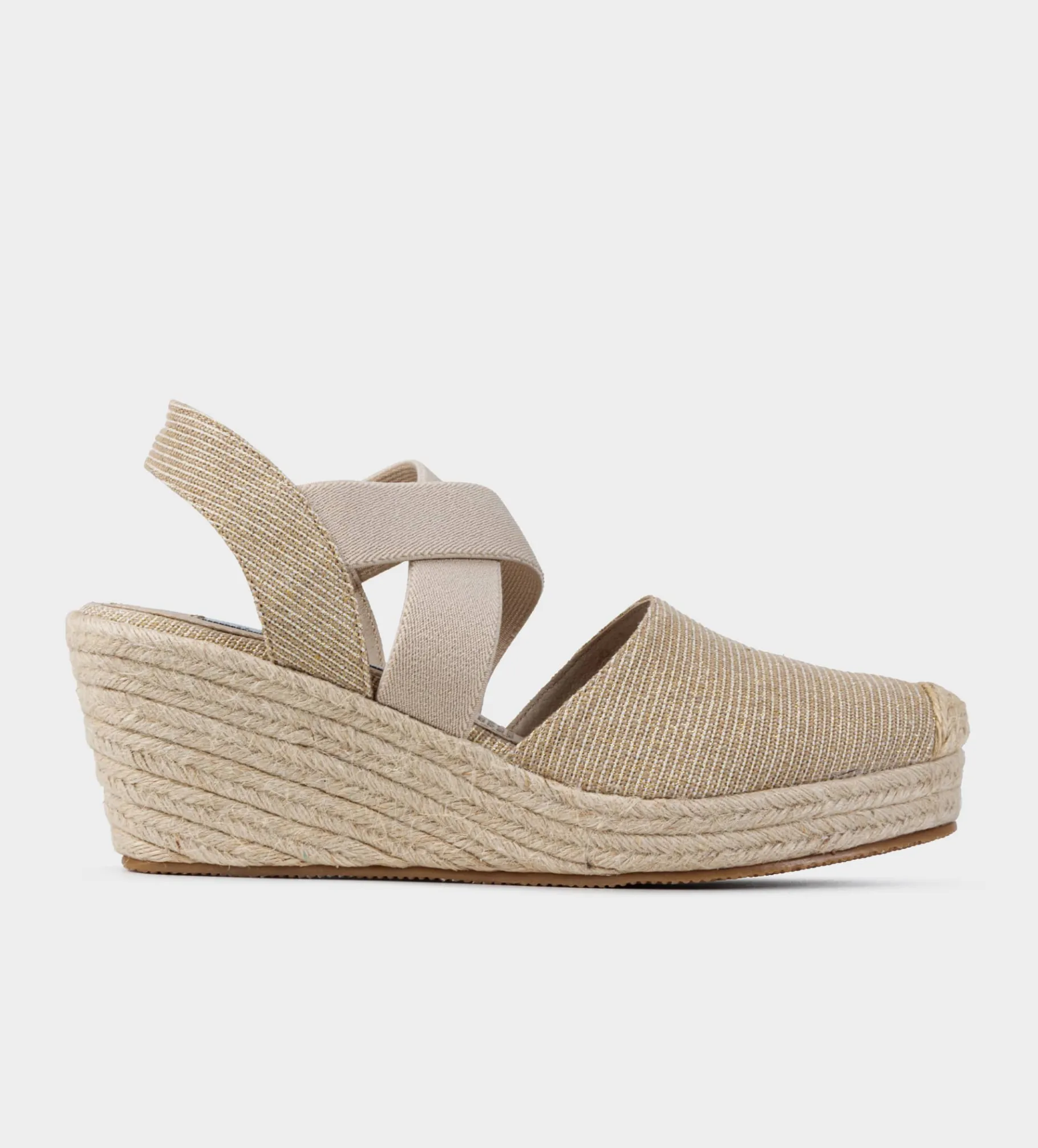 Outlet ALPARGATA CUÑA TEXTIL ORO Mujer Sandalias Y Plataformas
