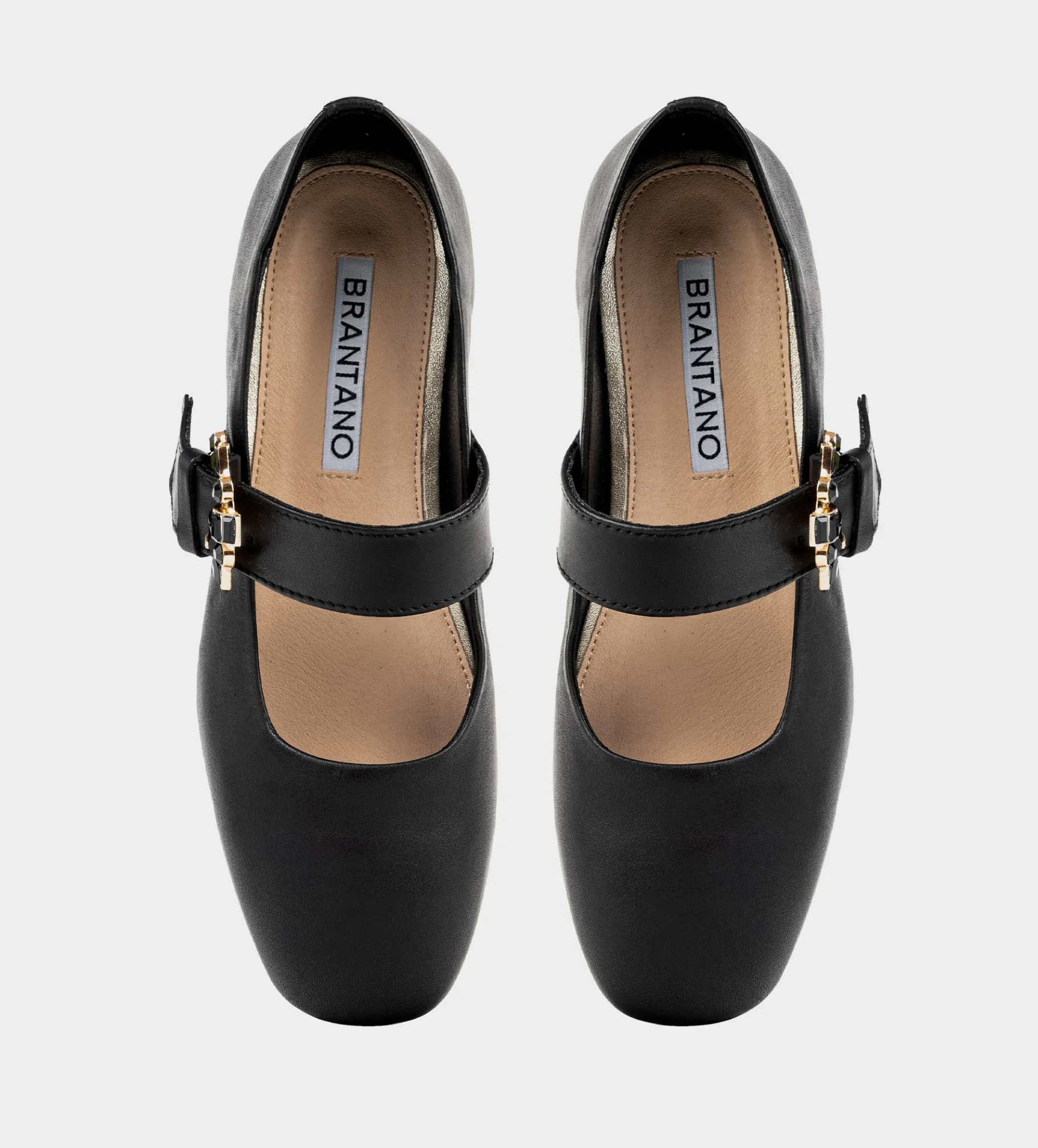 Online BALERINA BROCHE PEDRERÍA PIEL NEGRO Mujer Flats Y Mocasines | Piel Auténtica
