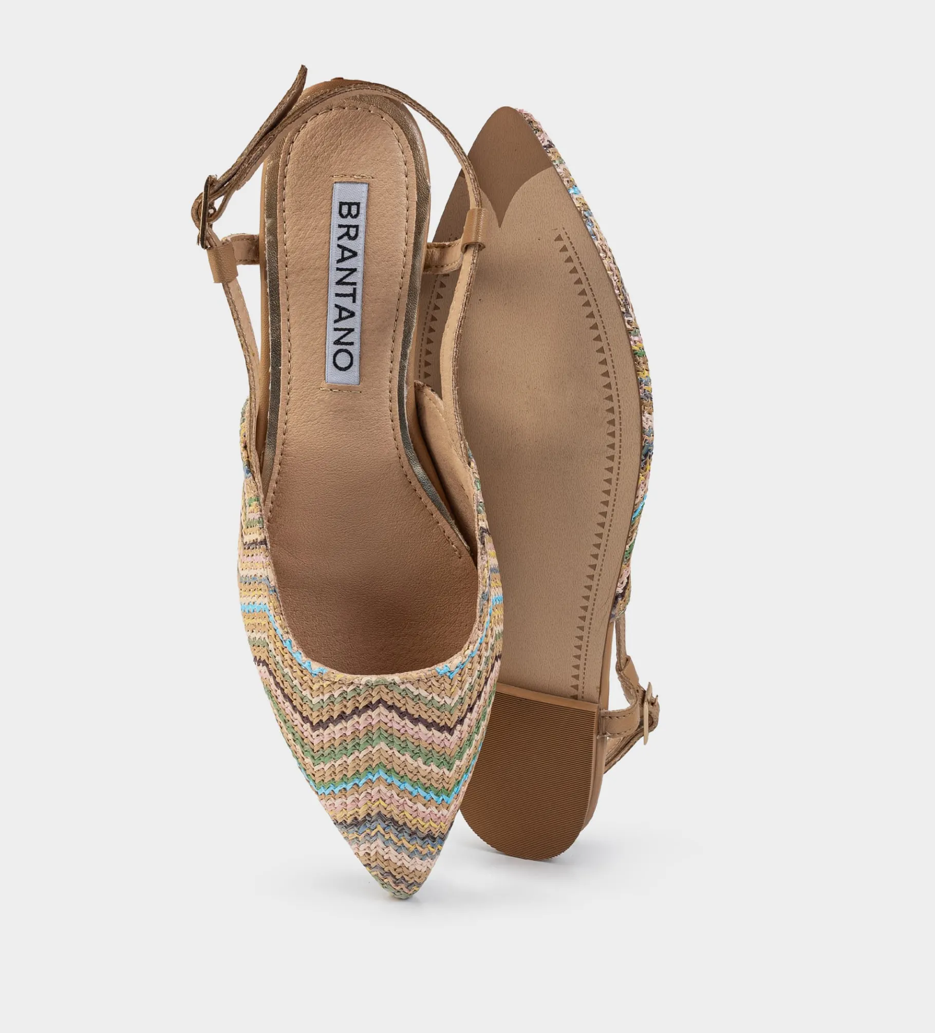 New BALERINA DESTALONADA YUTE MULTICOLOR Mujer Zuecos Y Mules | Flats Y Mocasines