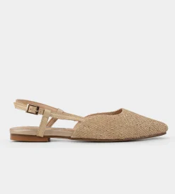Sale BALERINA DESTALONADA YUTE BEIGE Mujer Zuecos Y Mules | Flats Y Mocasines