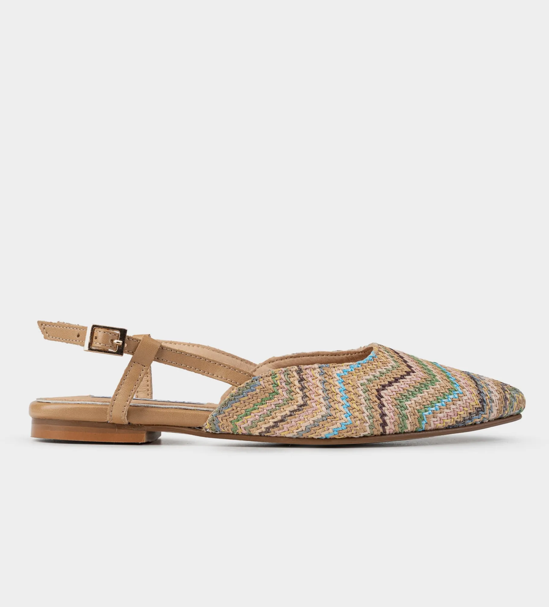 New BALERINA DESTALONADA YUTE MULTICOLOR Mujer Zuecos Y Mules | Flats Y Mocasines