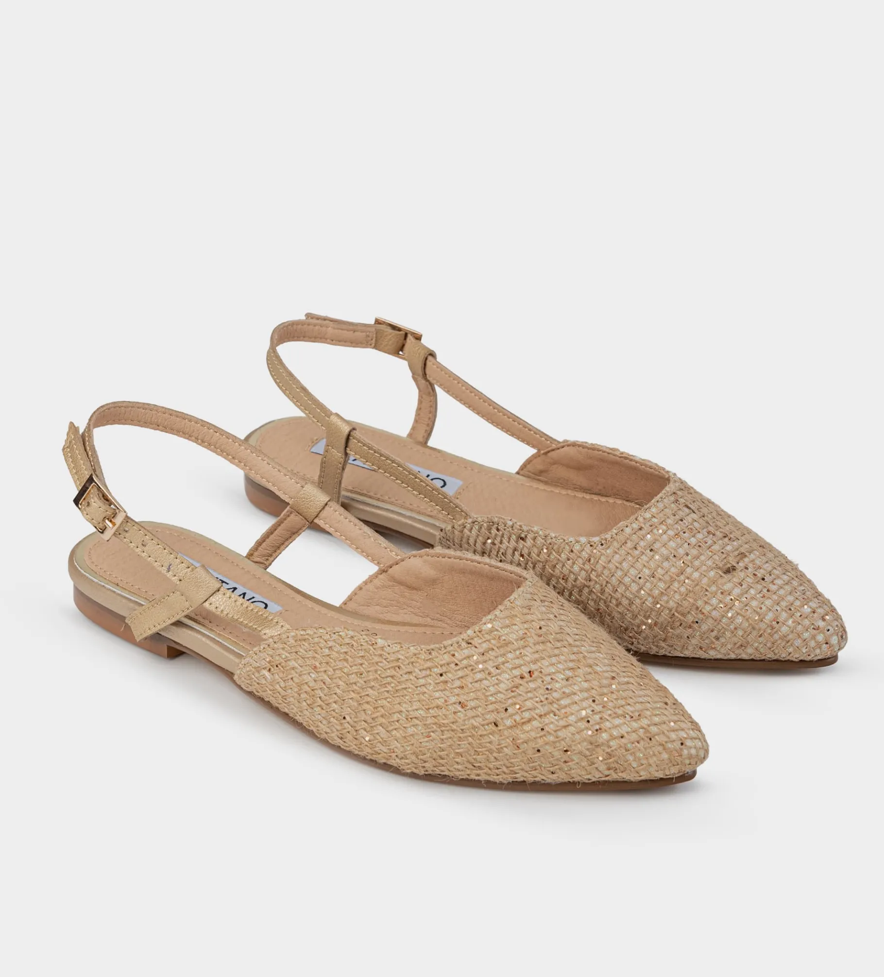 Sale BALERINA DESTALONADA YUTE BEIGE Mujer Zuecos Y Mules | Flats Y Mocasines