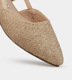 Sale BALERINA DESTALONADA YUTE BEIGE Mujer Zuecos Y Mules | Flats Y Mocasines