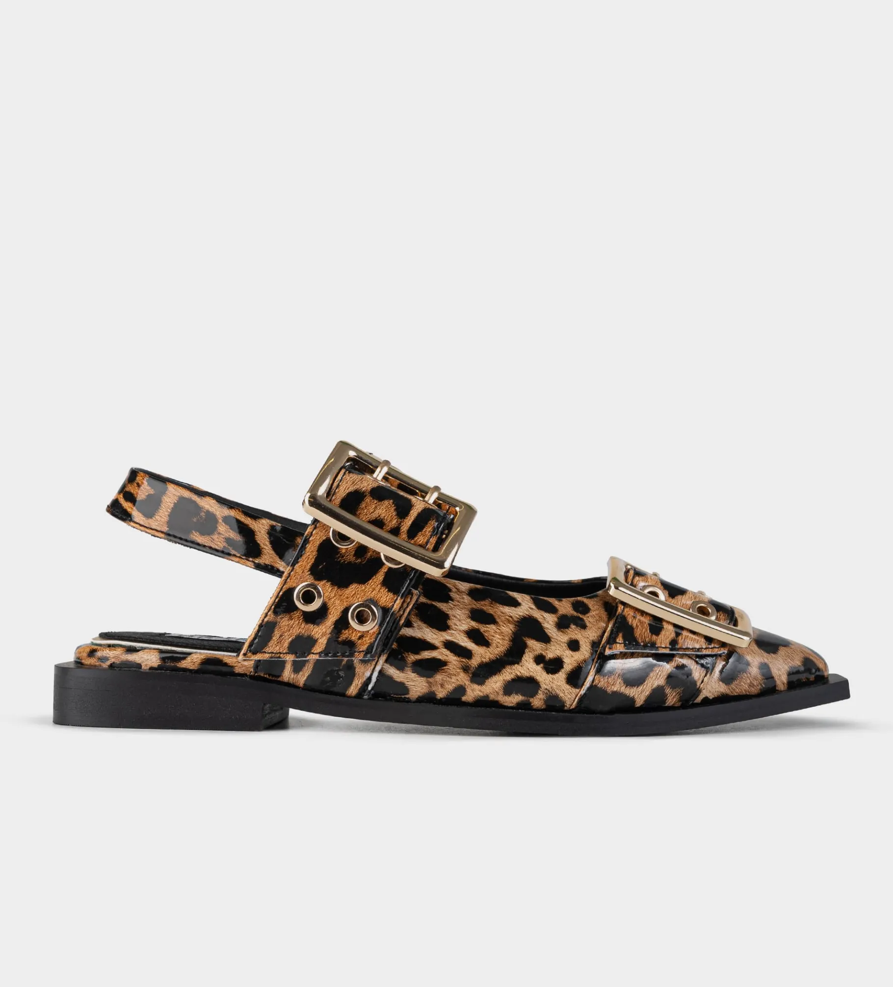 Fashion BALERINA HEBILLA CHAROL ANIMAL PRINT Mujer Flats Y Mocasines