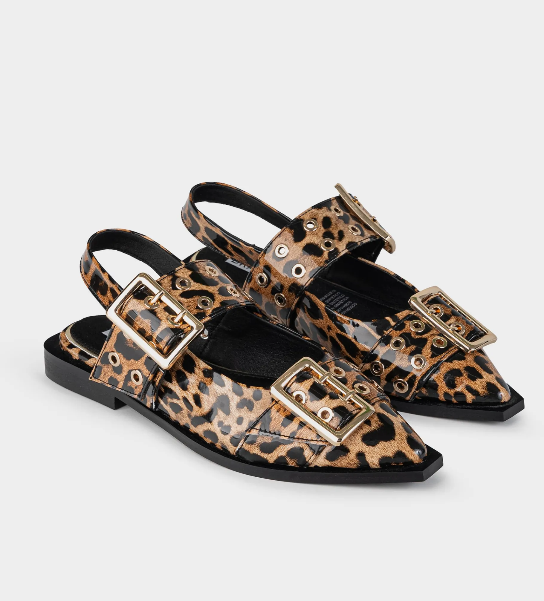 Fashion BALERINA HEBILLA CHAROL ANIMAL PRINT Mujer Flats Y Mocasines