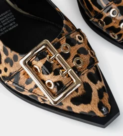 Fashion BALERINA HEBILLA CHAROL ANIMAL PRINT Mujer Flats Y Mocasines
