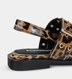 Fashion BALERINA HEBILLA CHAROL ANIMAL PRINT Mujer Flats Y Mocasines