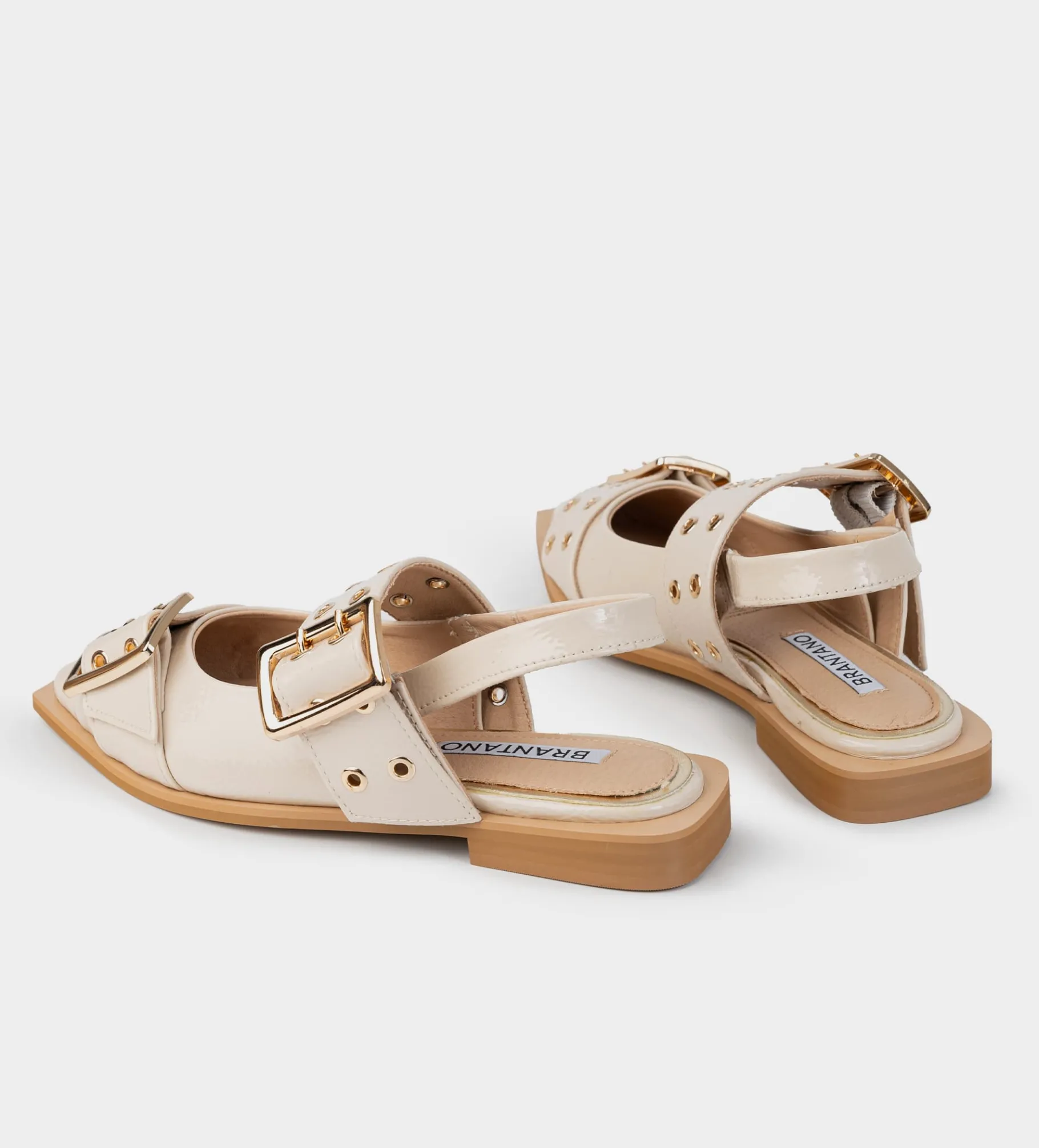 Best BALERINA HEBILLA CHAROL BEIGE Mujer Flats Y Mocasines