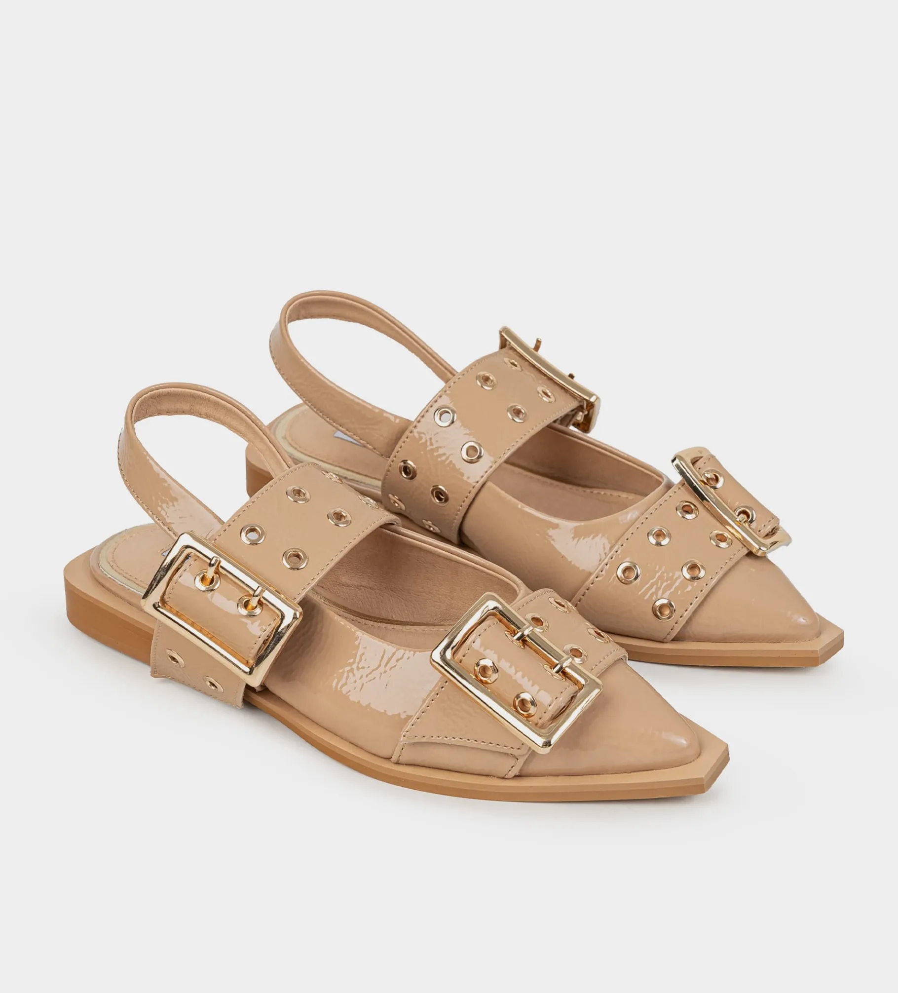 Online BALERINA HEBILLA CHAROL NUDE Mujer Flats Y Mocasines