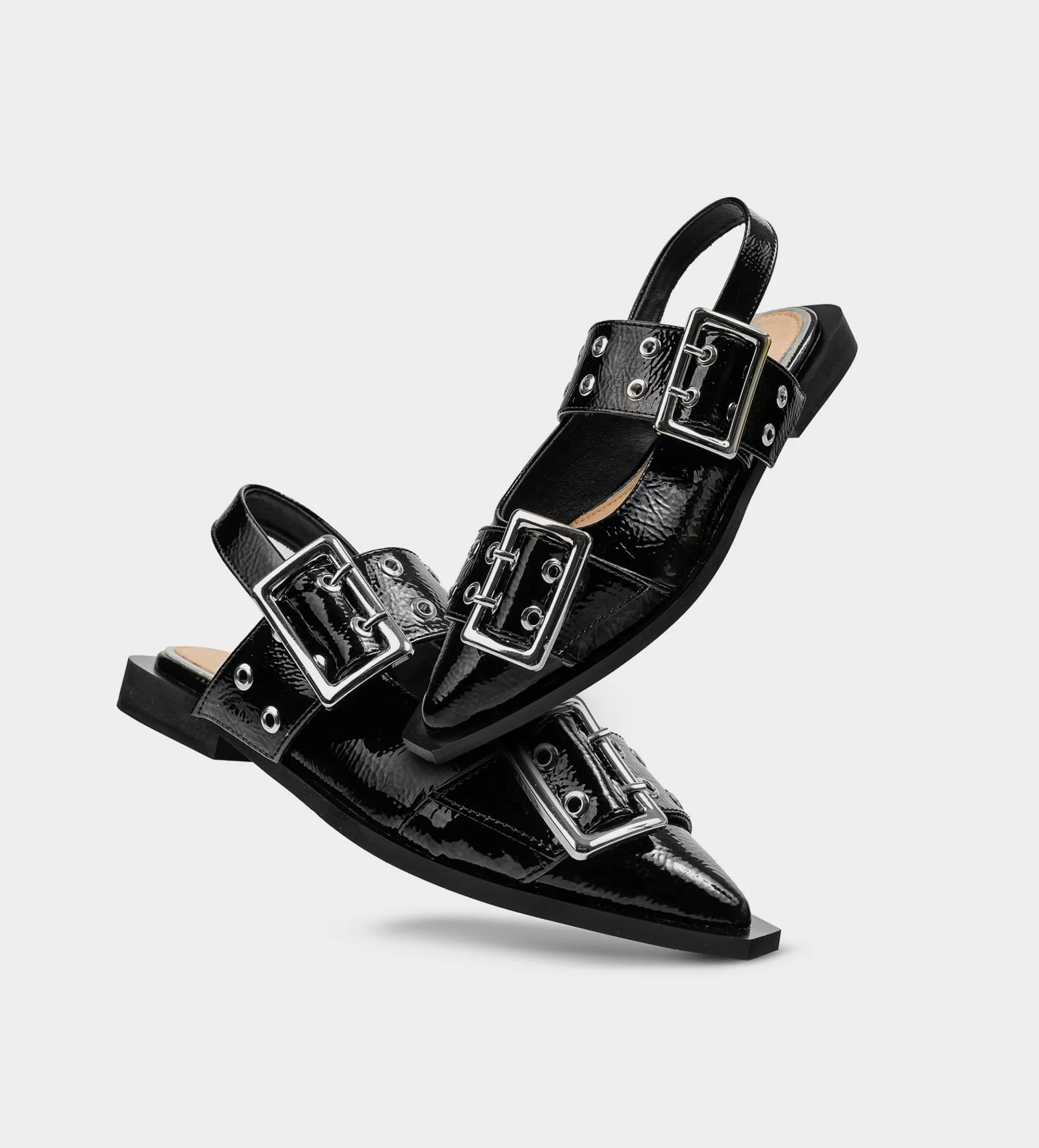 Outlet BALERINA HEBILLA CHAROL NEGRO Mujer Flats Y Mocasines