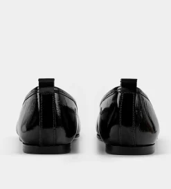 Discount BALERINA LAZO PIEL CHAROL NEGRO Mujer Flats Y Mocasines