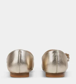 Clearance BALERINA MARY JANE PIEL ORO Mujer Fiesta | Piel Auténtica