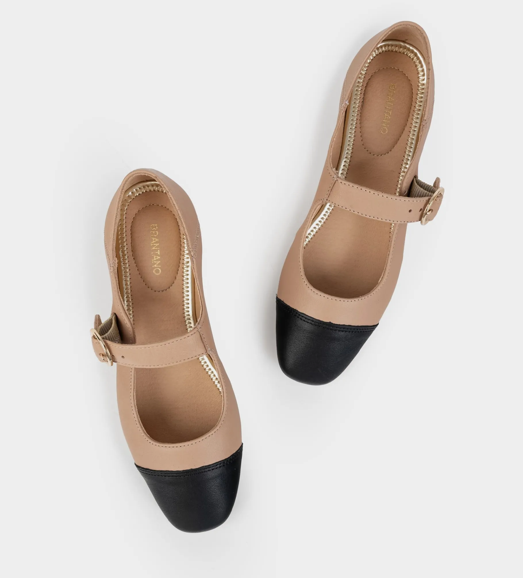 Hot BALERINA MARY JANE PUNTERA PIEL NUDE Mujer Flats Y Mocasines