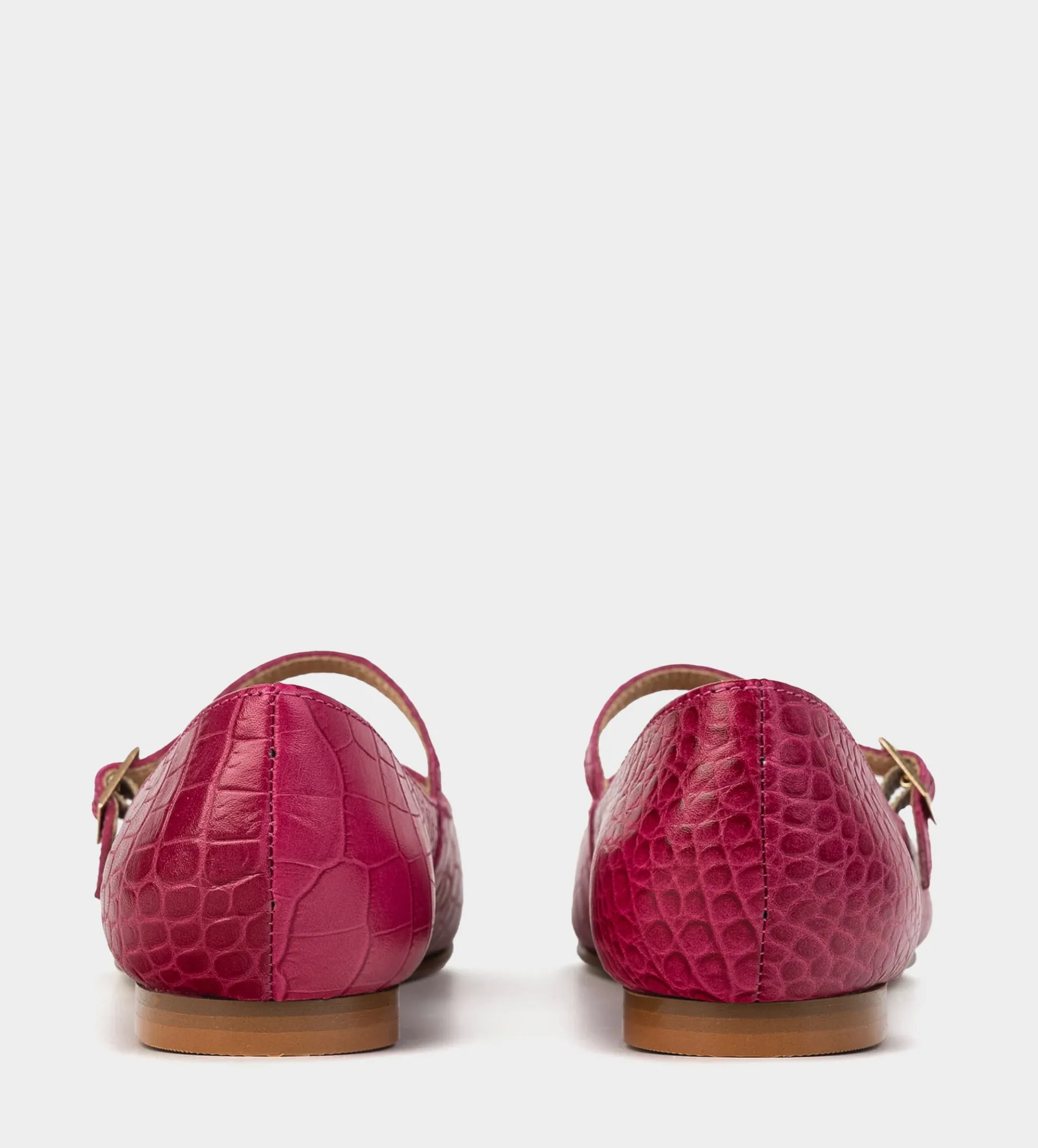 Fashion BALERINA MARY JANE TEXTURA PIEL ROSA Mujer Flats Y Mocasines