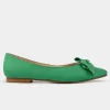 Fashion BALERINA PLANA MOÑO VERDE Mujer Flats Y Mocasines