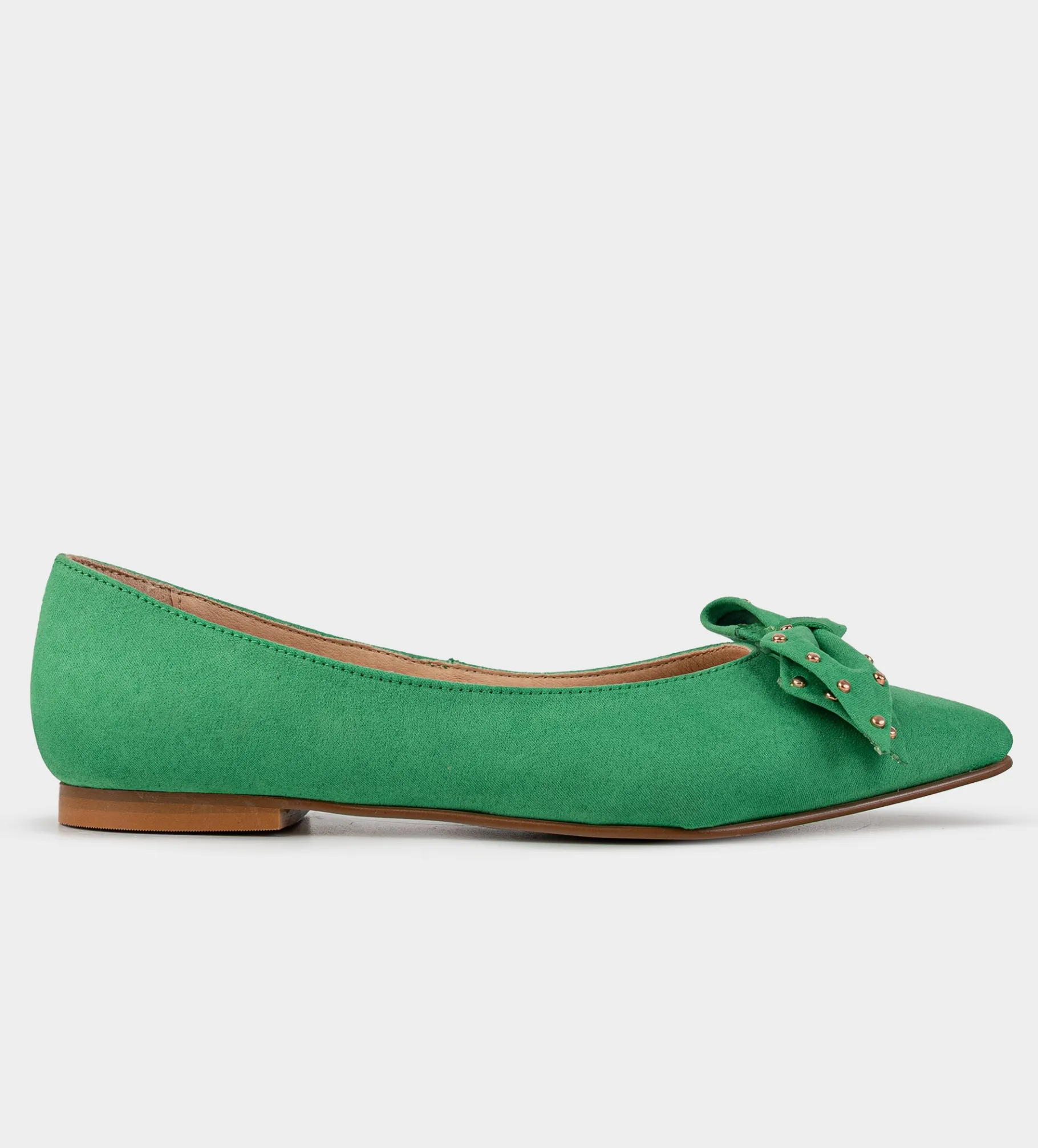 Fashion BALERINA PLANA MOÑO VERDE Mujer Flats Y Mocasines