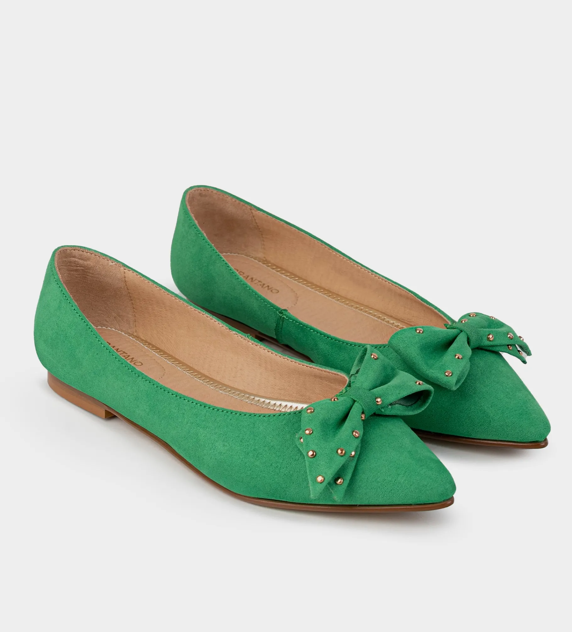 Fashion BALERINA PLANA MOÑO VERDE Mujer Flats Y Mocasines