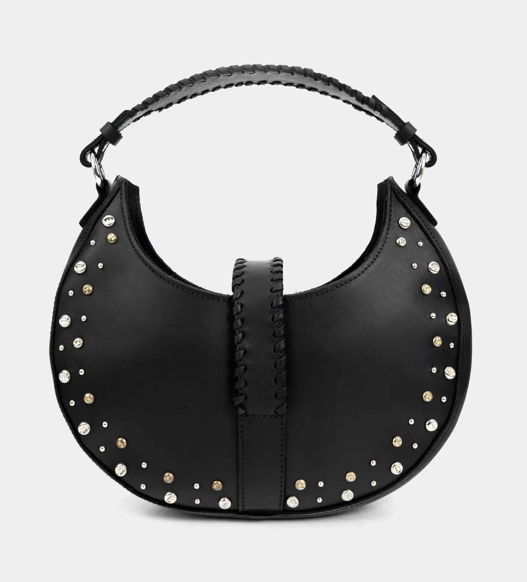 Clearance BOLSO HANDLE PIEL NEGRO Mujer Piel Auténtica | Bolsos Y Accesorios