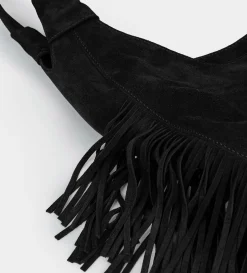 Clearance BOLSO HOBO PIEL GAMUZA NEGRO Mujer Bolsos Y Accesorios | Bolsos
