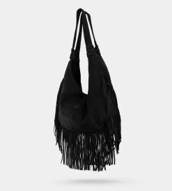 Clearance BOLSO HOBO PIEL GAMUZA NEGRO Mujer Bolsos Y Accesorios | Bolsos