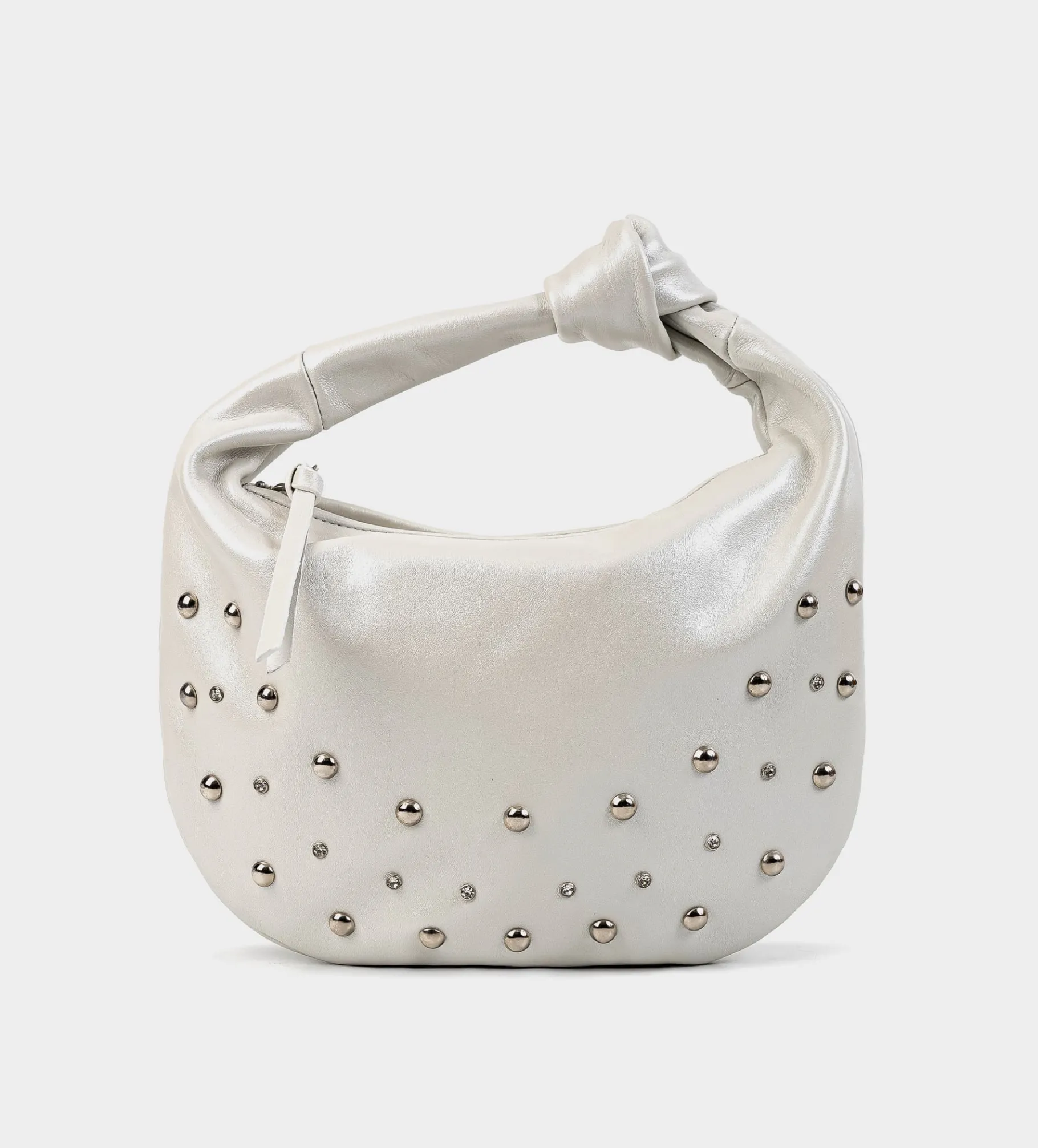Best BOLSO HOBO TACHUELAS PIEL BLANCO Mujer Fiesta | Bolsos Y Accesorios
