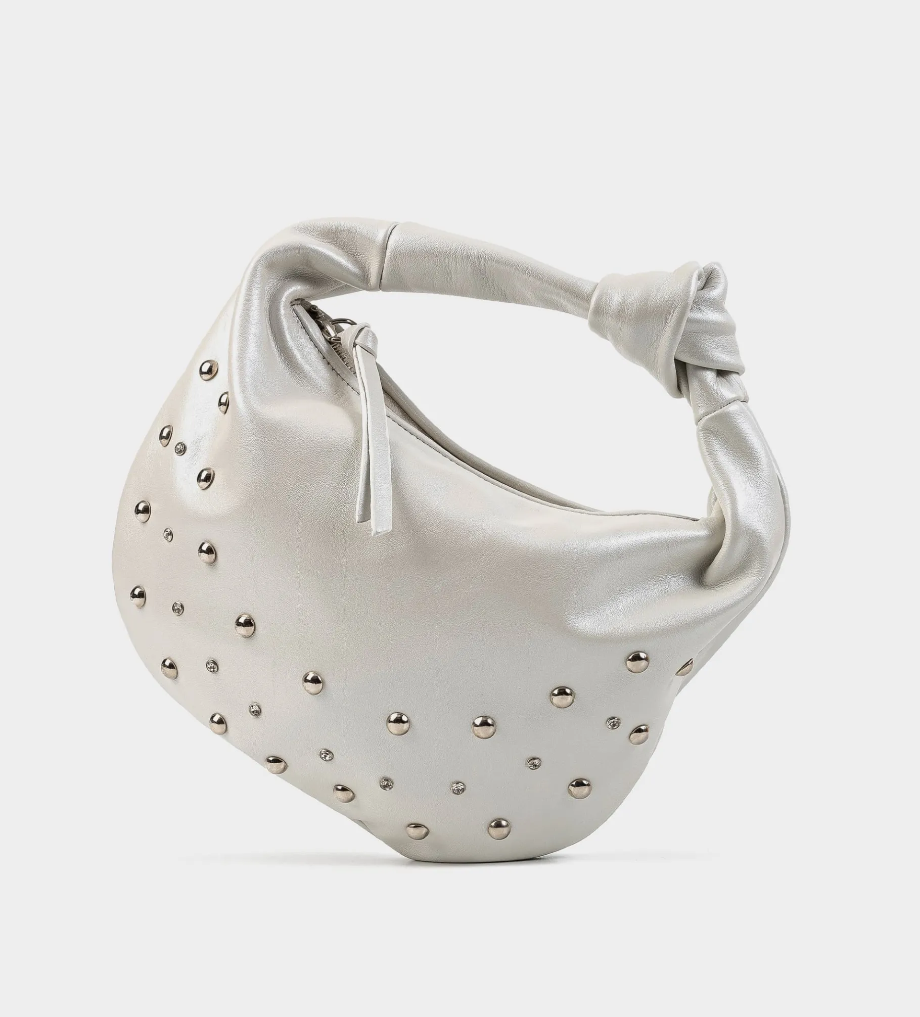 Best BOLSO HOBO TACHUELAS PIEL BLANCO Mujer Fiesta | Bolsos Y Accesorios