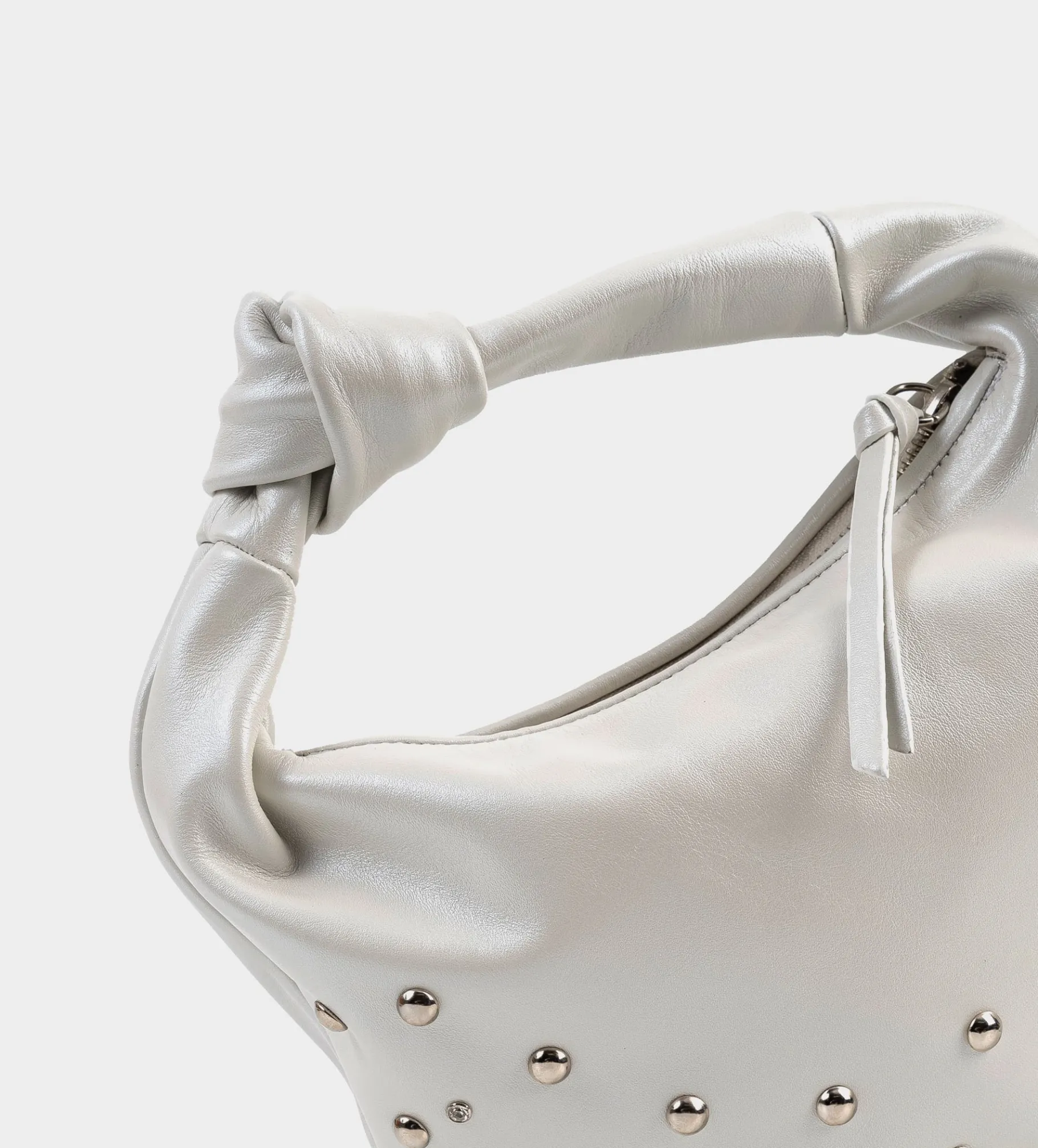 Best BOLSO HOBO TACHUELAS PIEL BLANCO Mujer Fiesta | Bolsos Y Accesorios