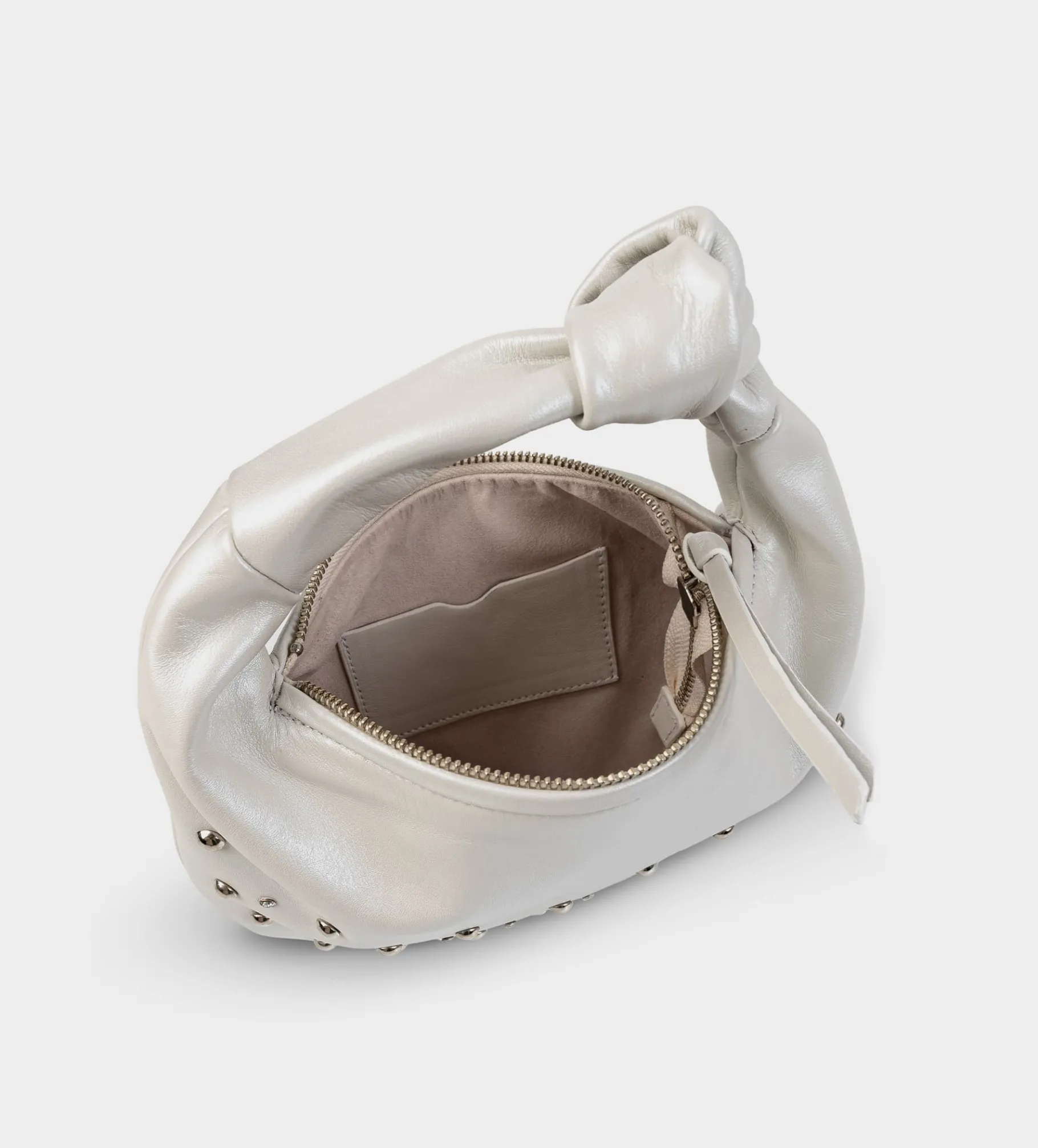 Best BOLSO HOBO TACHUELAS PIEL BLANCO Mujer Fiesta | Bolsos Y Accesorios