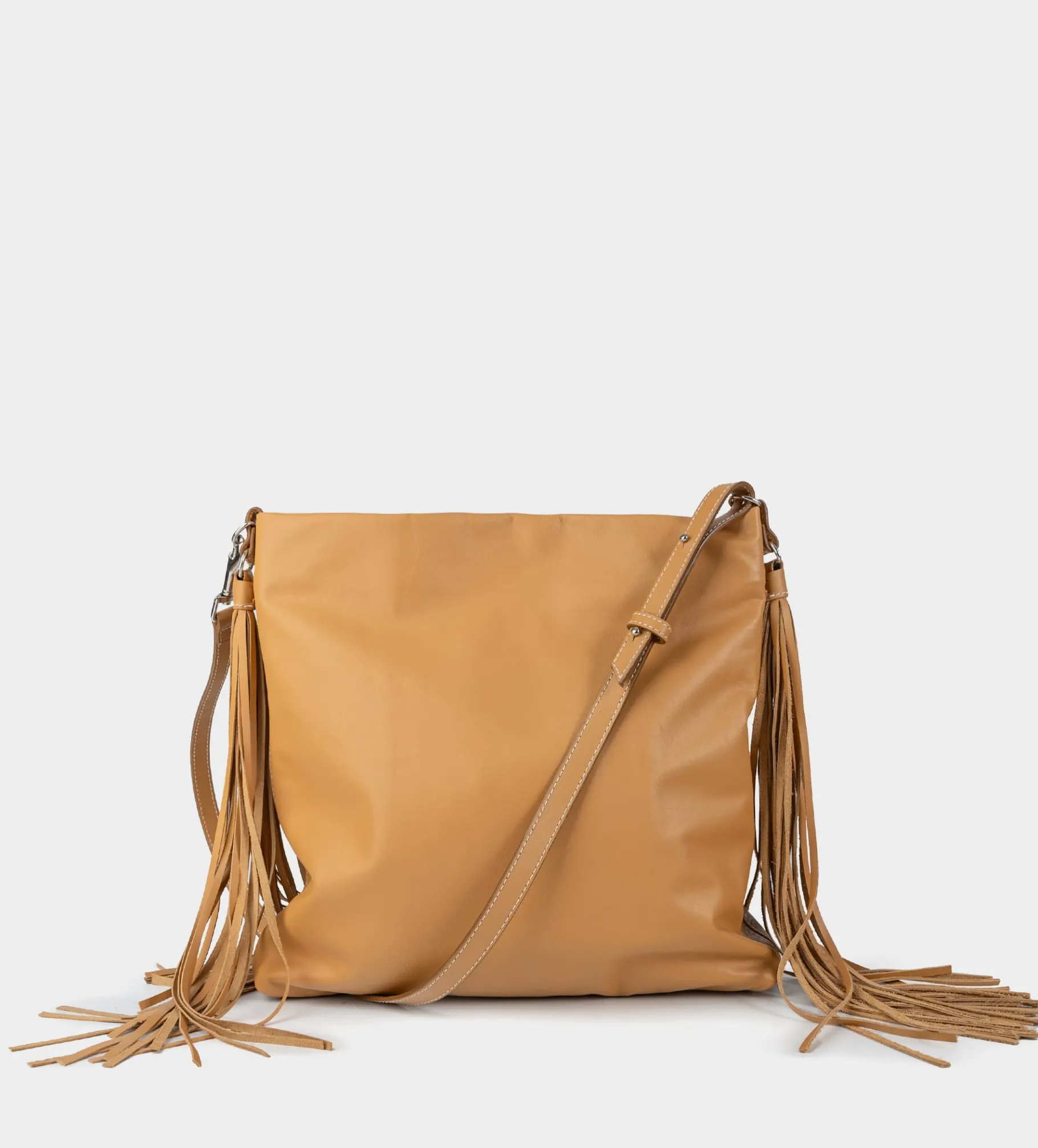 New BOLSO TOTE FLECOS PIEL BEIGE Mujer Piel Auténtica | Western