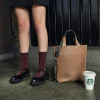 Clearance BOLSO TOTE PIEL BICOLOR NEGRO / BEIGE Mujer Piel Auténtica | Bolsos Y Accesorios