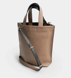 Clearance BOLSO TOTE PIEL BICOLOR NEGRO / BEIGE Mujer Piel Auténtica | Bolsos Y Accesorios