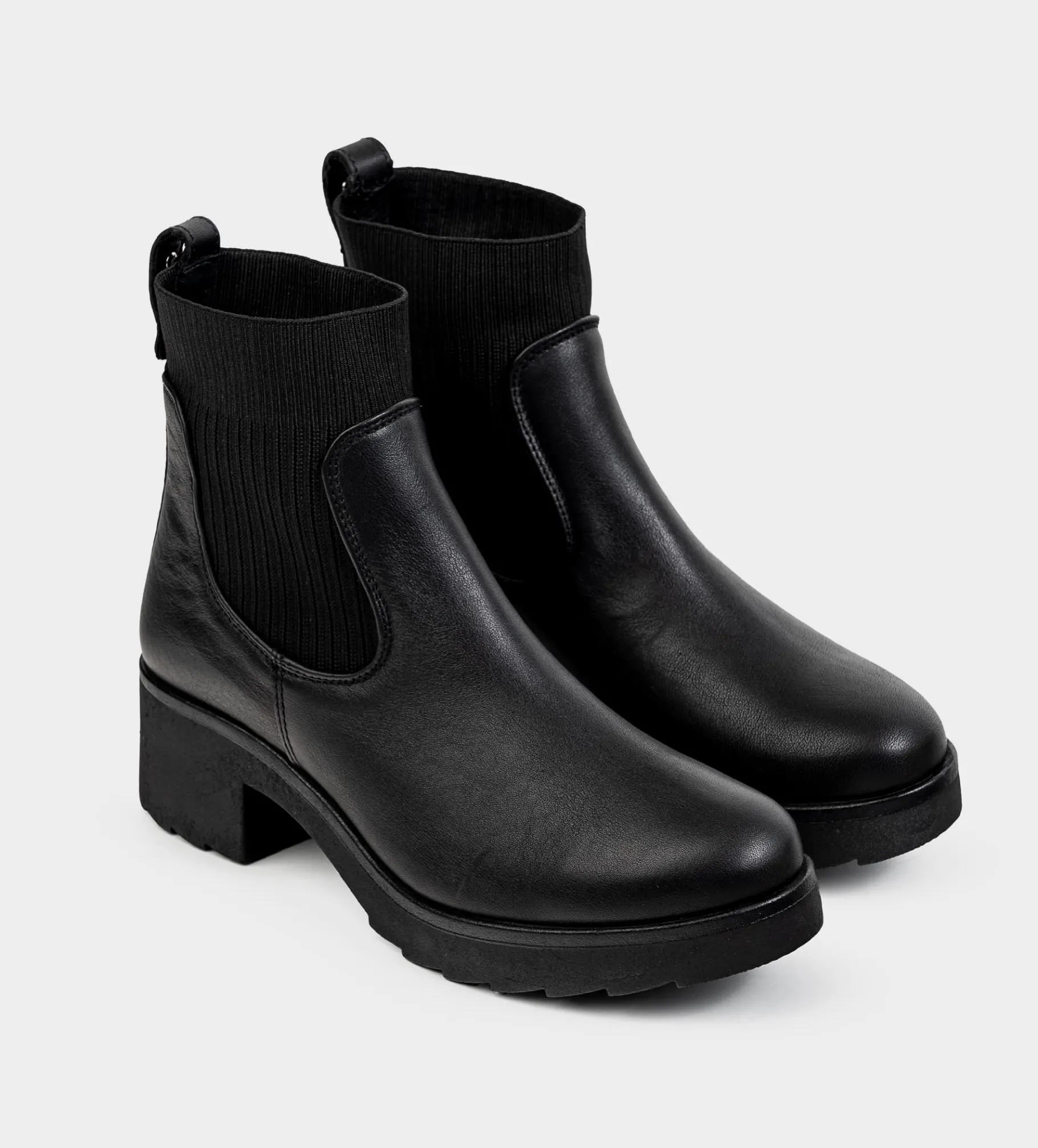 New BOTÍN CALCETÍN PIEL NEGRO Mujer Botas Y Botines | Piel Auténtica