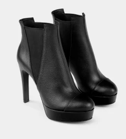 Online BOTÍN TACÓN FINO PIEL NEGRO Mujer Botas Y Botines | Piel Auténtica