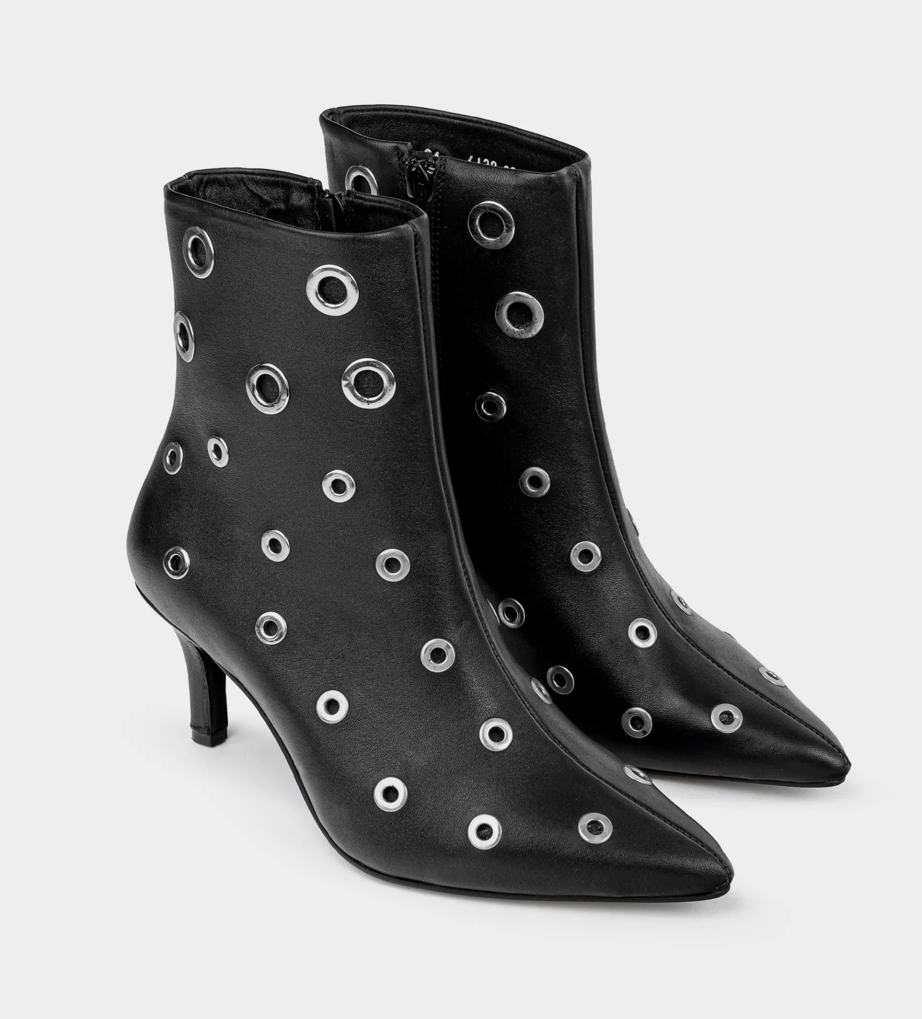 Hot BOTÍN TACÓN PIEL NEGRO OJILLOS Mujer Botas Y Botines | Piel Auténtica