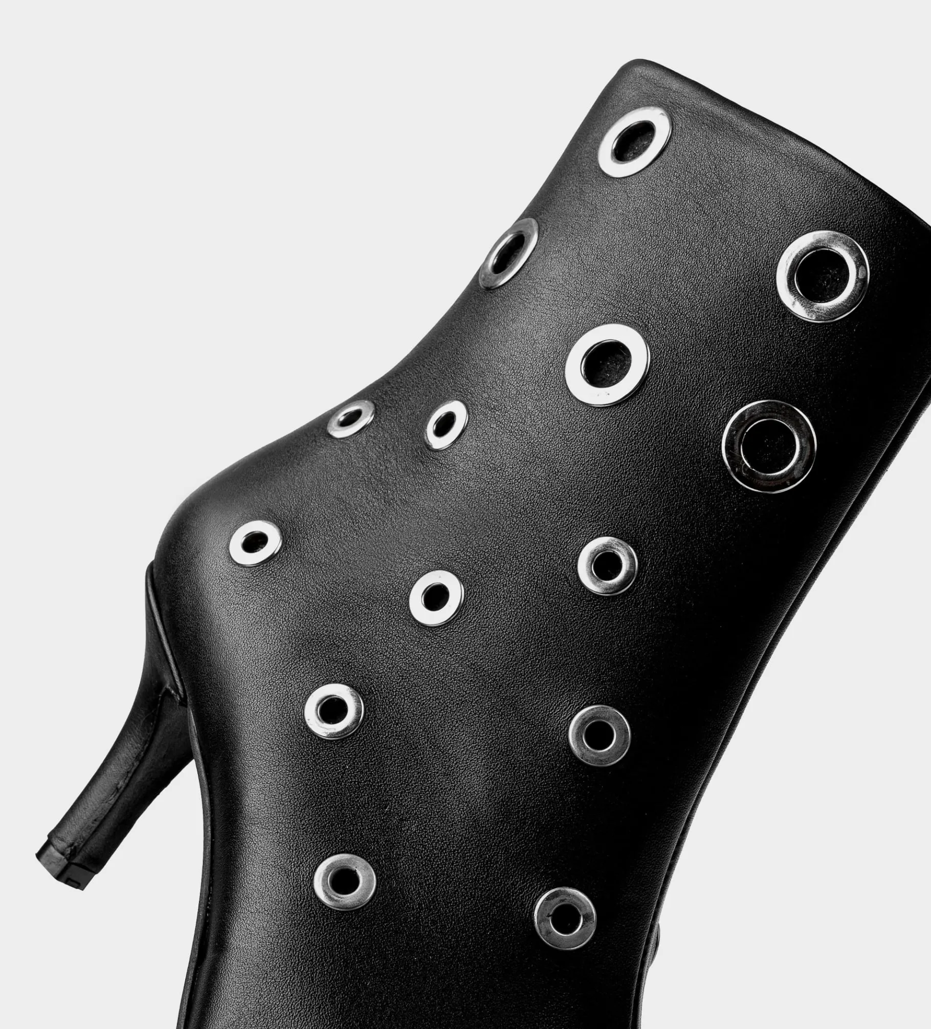 Hot BOTÍN TACÓN PIEL NEGRO OJILLOS Mujer Botas Y Botines | Piel Auténtica