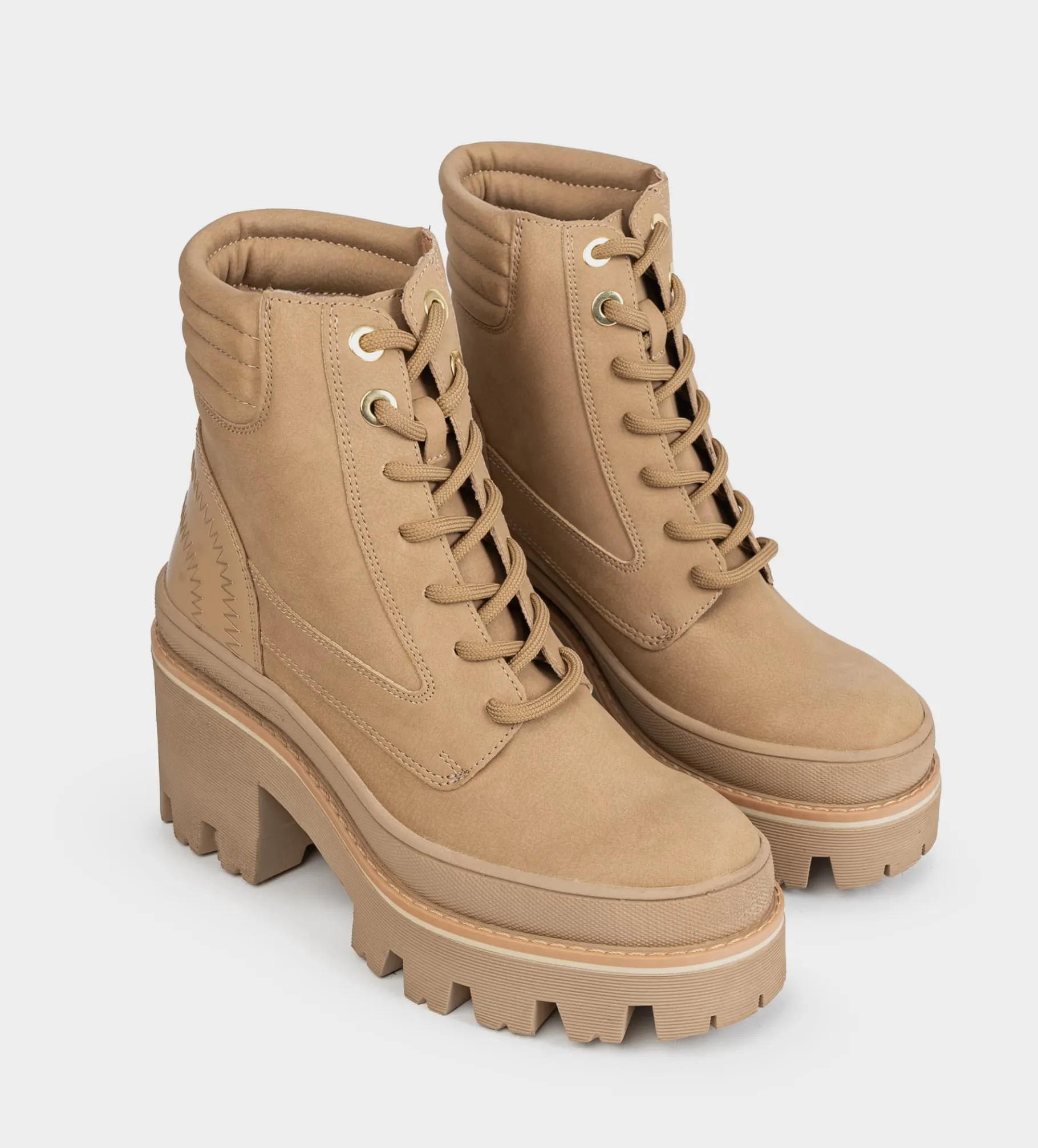 Discount BOTÍN TRACK AGUJETAS BEIGE Mujer Botas Y Botines