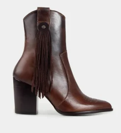 Online BOTÍN WESTERN PIEL MIEL Mujer Botas Y Botines | Piel Auténtica