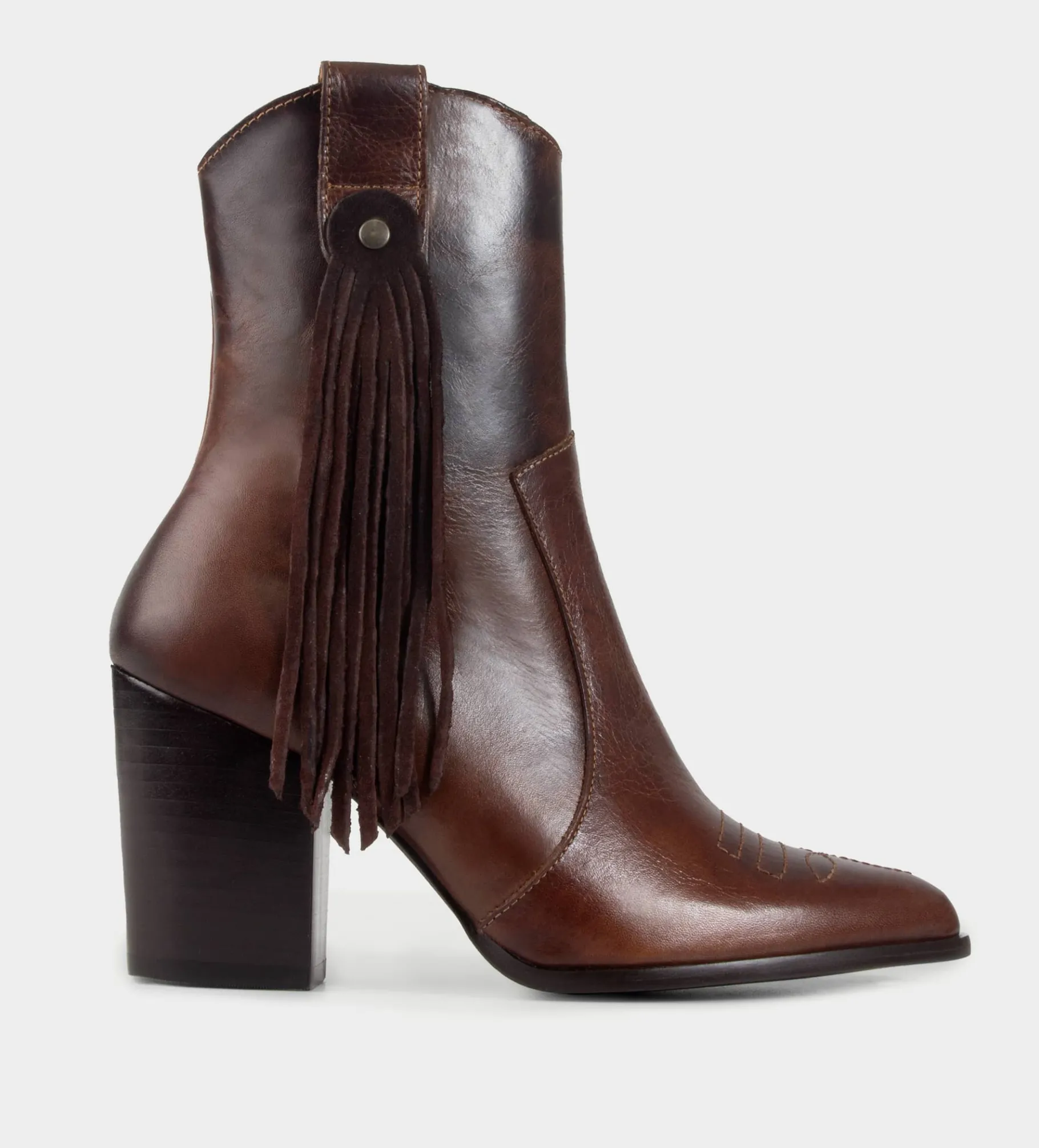 Online BOTÍN WESTERN PIEL MIEL Mujer Botas Y Botines | Piel Auténtica
