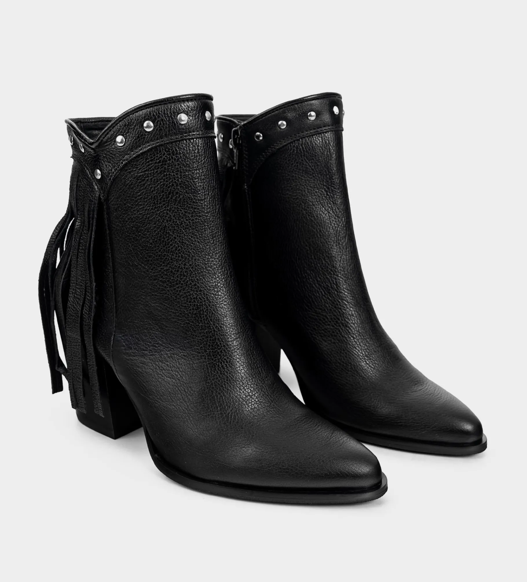 Online BOTÍN WESTERN PIEL NEGRO Mujer Botas Y Botines | Piel Auténtica