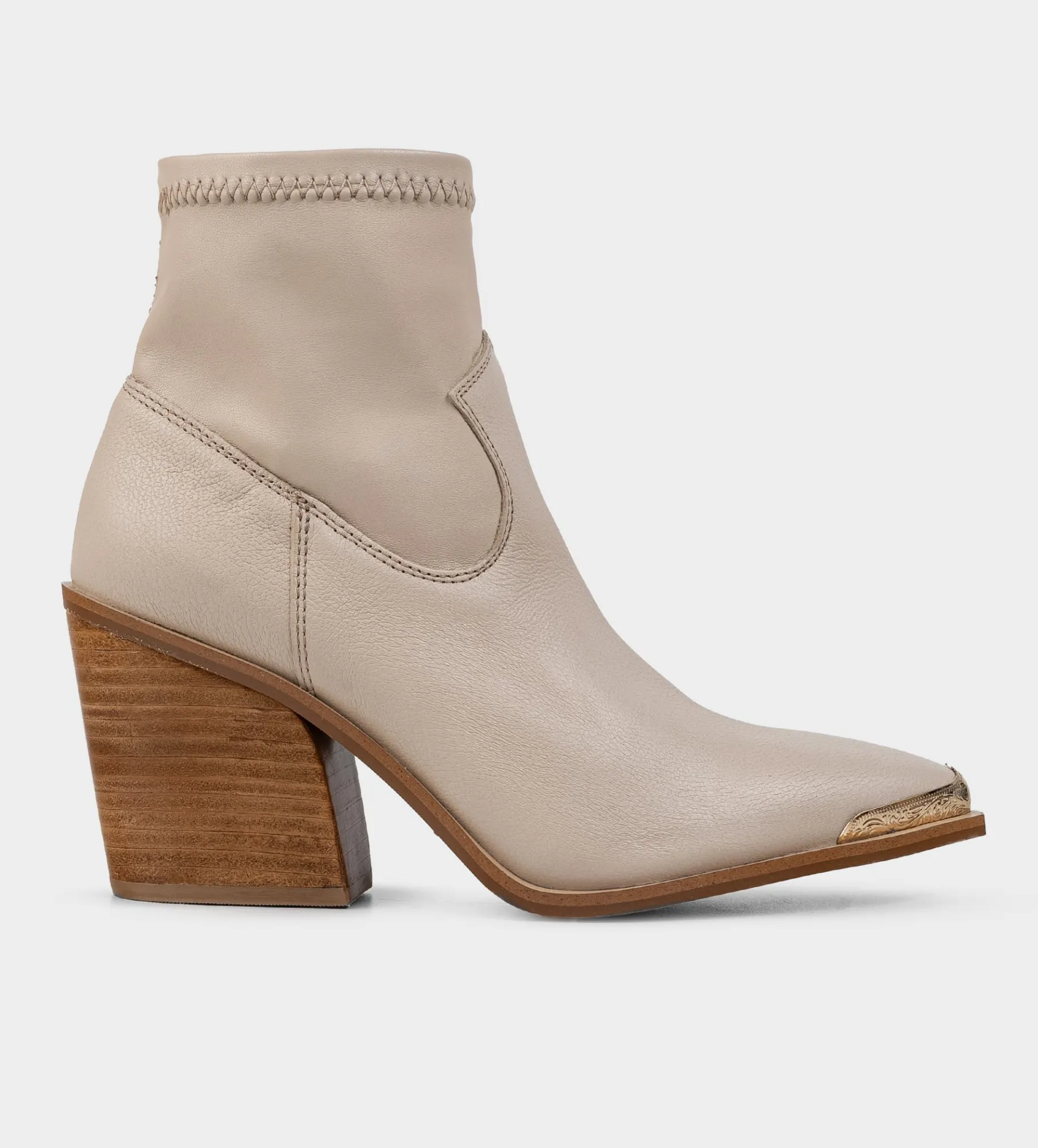 Hot BOTÍN WESTERN STRETCH PIEL BEIGE Mujer Botas Y Botines | Piel Auténtica