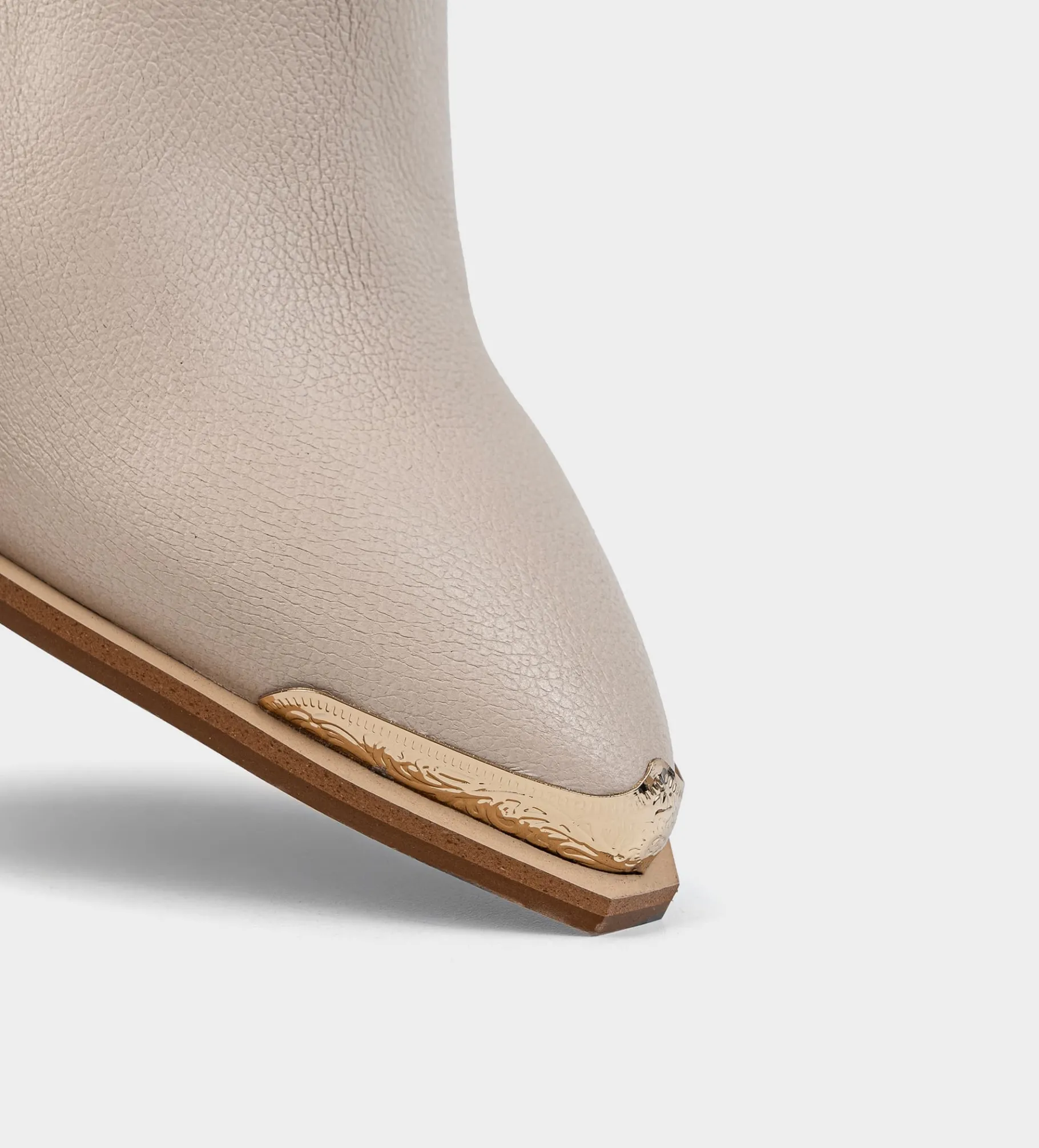 Hot BOTÍN WESTERN STRETCH PIEL BEIGE Mujer Botas Y Botines | Piel Auténtica