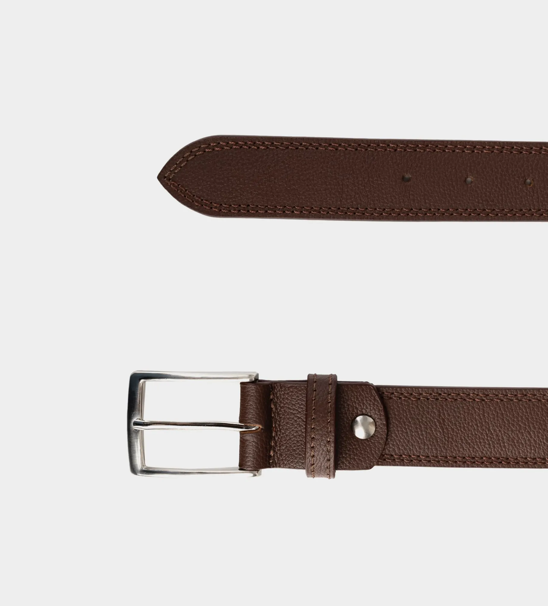 Clearance CINTURÓN HERRAJE PLATA PIEL AUTÉNTICA COGNAC Hombre Cinturones | Cinturones