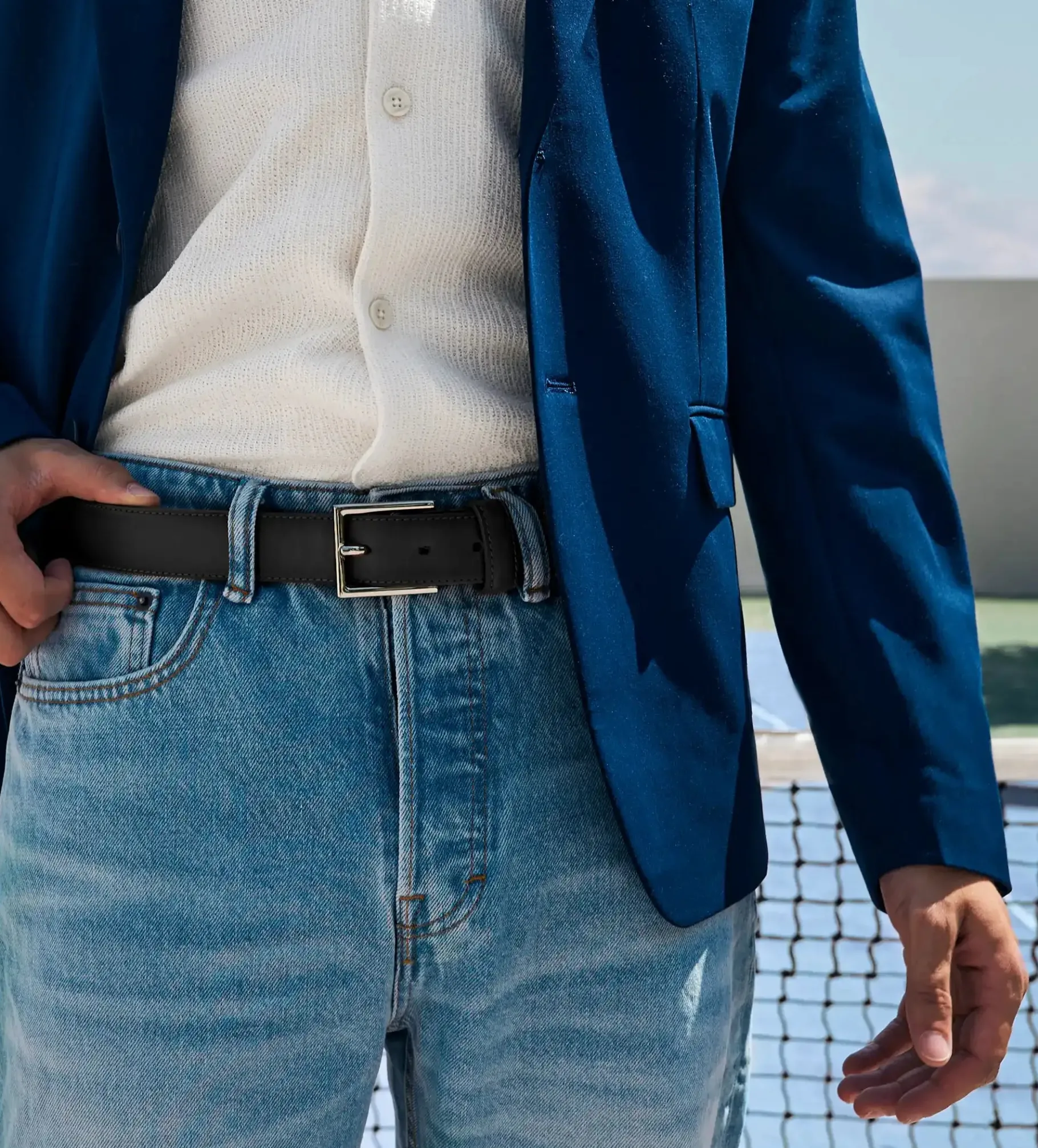 Fashion CINTURÓN PIEL AUTÉNTICA NEGRO Hombre Cinturones | Cinturones