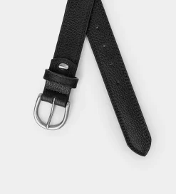 Best CINTURÓN PIEL NEGRO HEBILLA PLATEADA Hombre Cinturones | Cinturones
