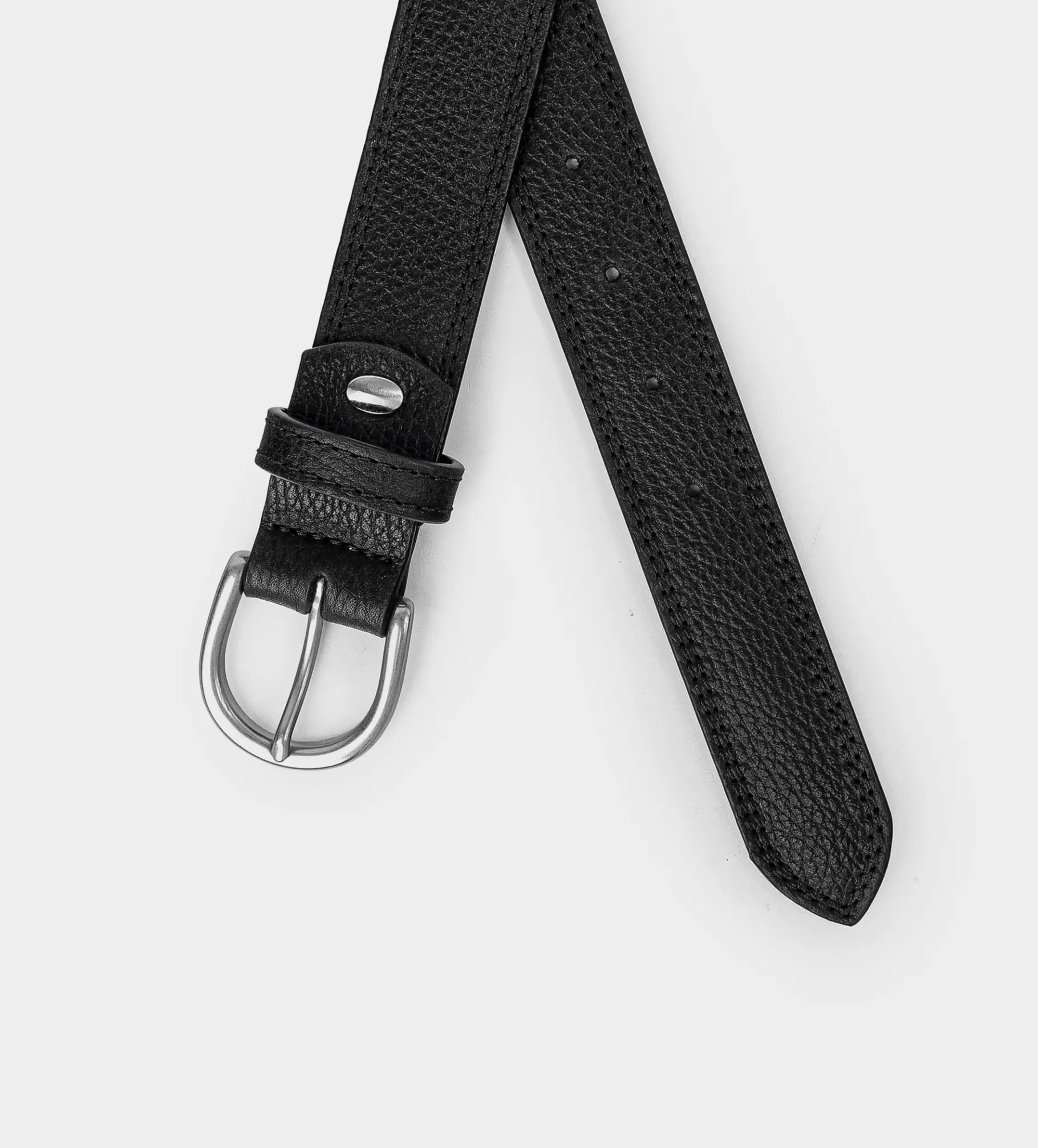 Best CINTURÓN PIEL NEGRO HEBILLA PLATEADA Hombre Cinturones | Cinturones