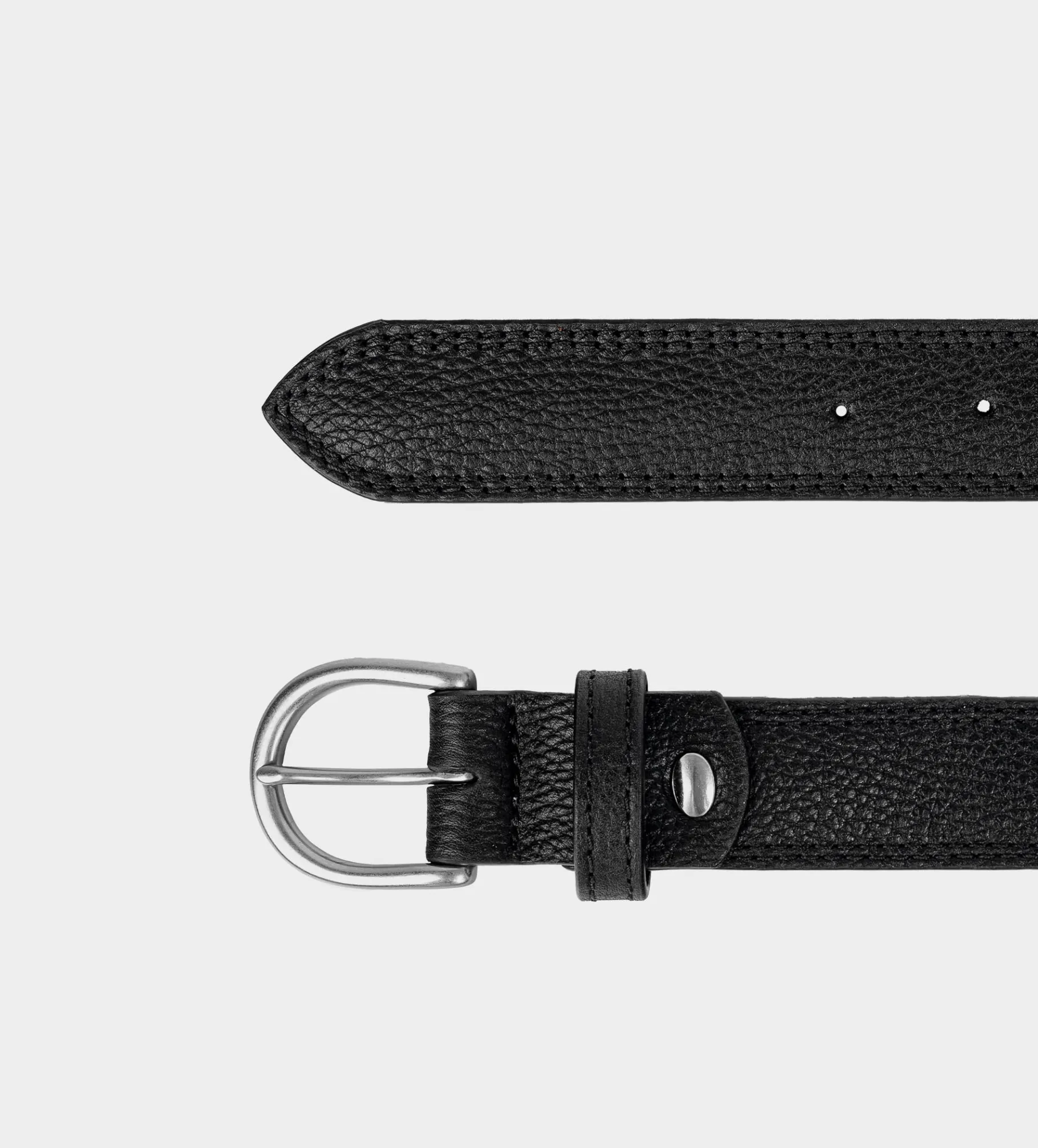 Best CINTURÓN PIEL NEGRO HEBILLA PLATEADA Hombre Cinturones | Cinturones