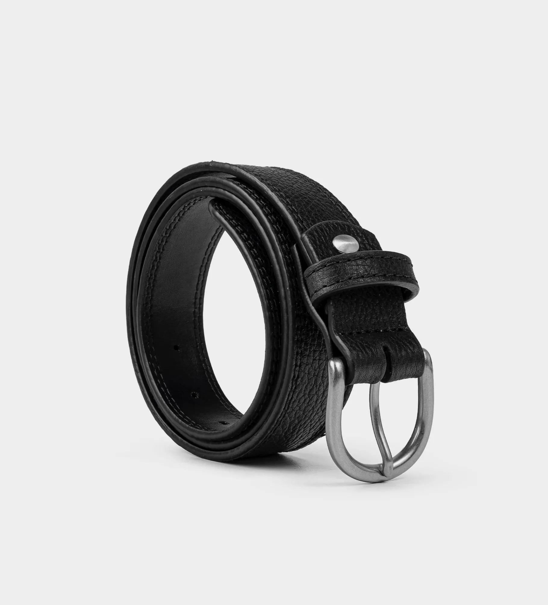 Best CINTURÓN PIEL NEGRO HEBILLA PLATEADA Hombre Cinturones | Cinturones